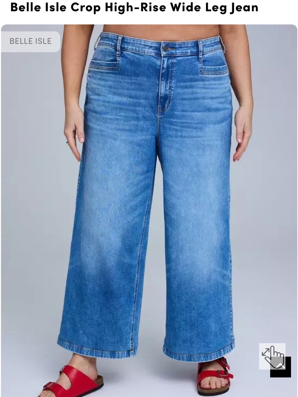 Torrid Belle Isle Crop High-Rise Wide Leg Jeans. Womens plus size 20